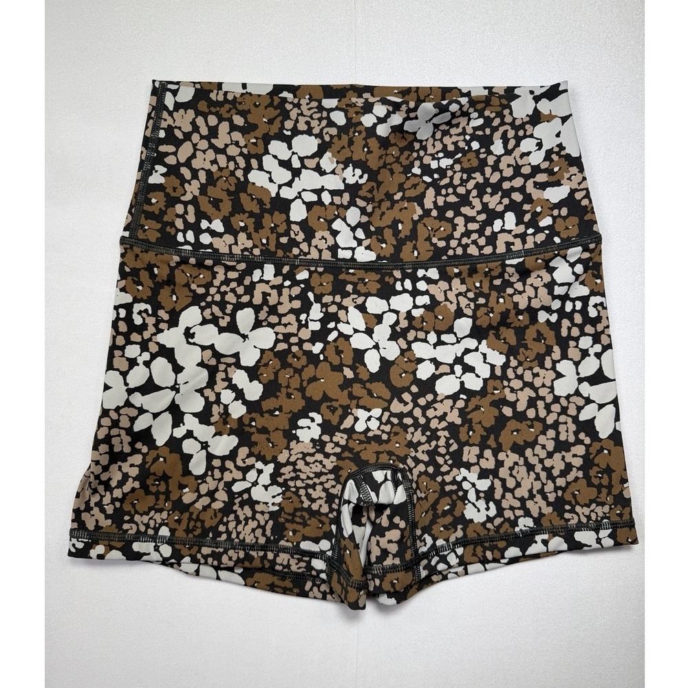 OFFLINE by Aerie Goals Shortie High Rise Floral Print Athletic Shorts Brown M